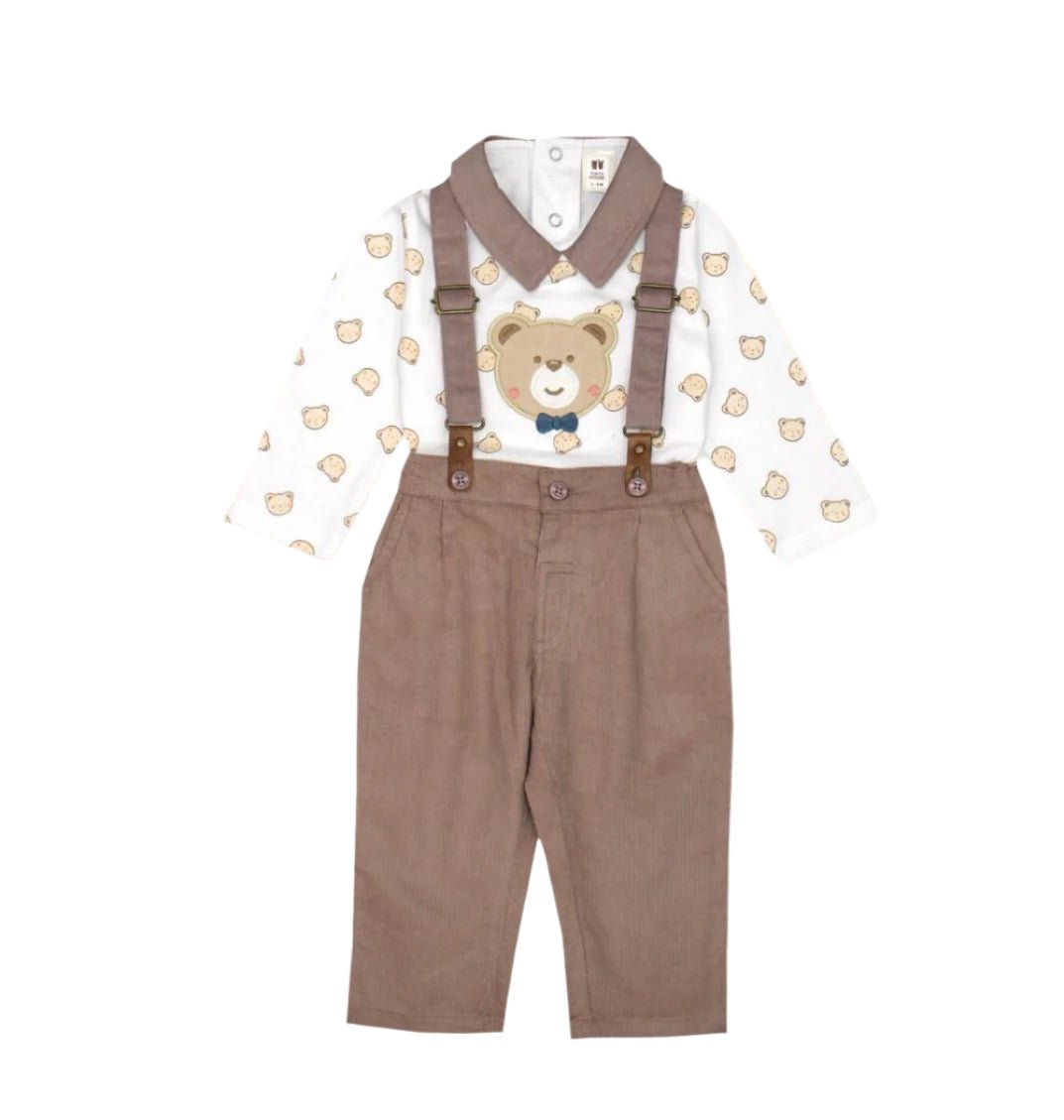 Teddy Bear Suspenders Suit